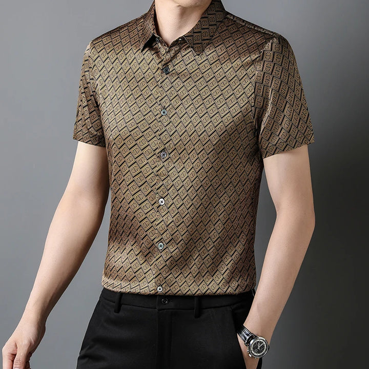 Comfortable Real Silk Short Sleeves Shirt