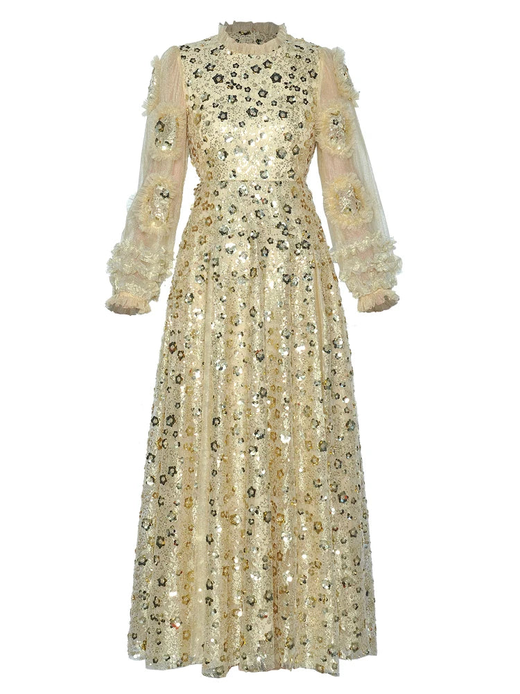 Graceful Three-dimensional Flower Evening Dress