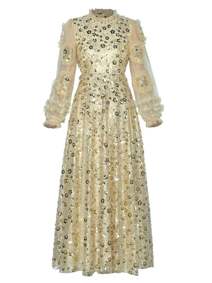 Graceful Three-dimensional Flower Evening Dress