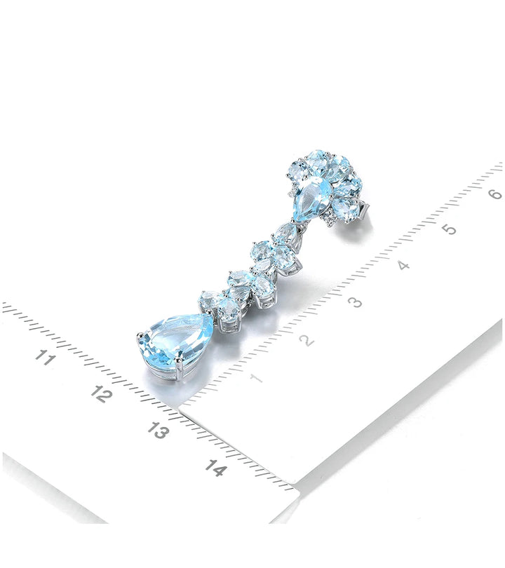 Natural Sky Blue Topaz Stud Earrings