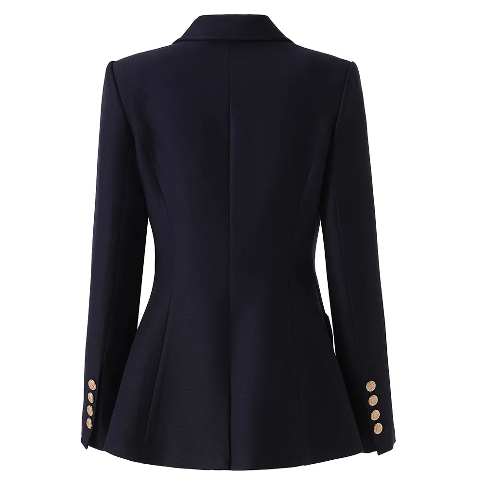 Back view of navy women&