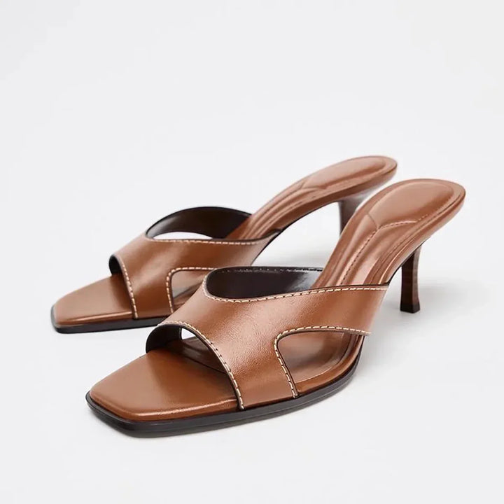 Timeless Open-Toe High Heeled Slippers