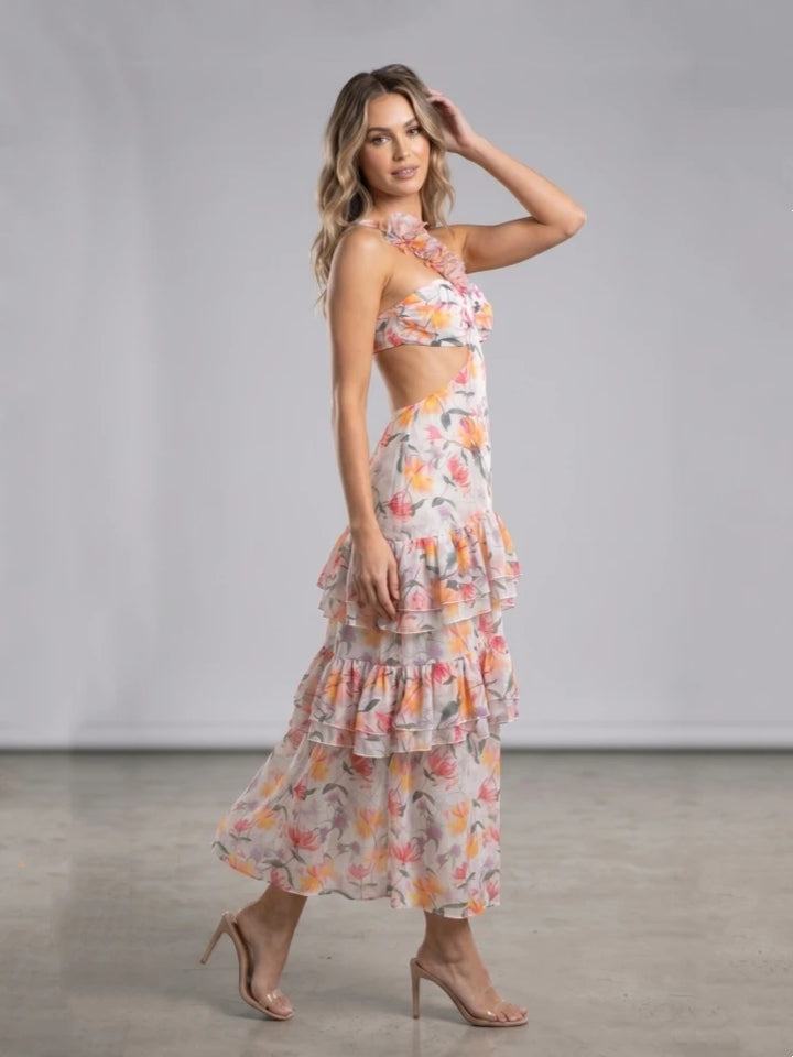 Lovely Cut-out Slim Fit Maxi Dress