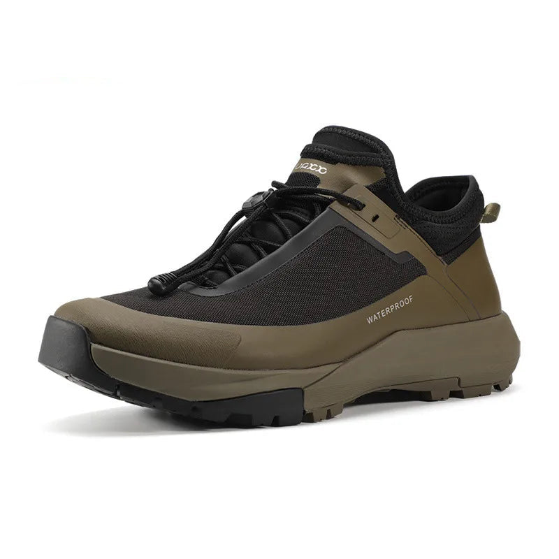 Brown and black hiking shoe with '1978' and British flag on a white background
