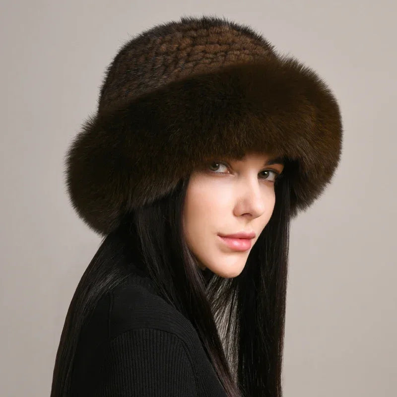 Premium Fur Knit Beanie Hat