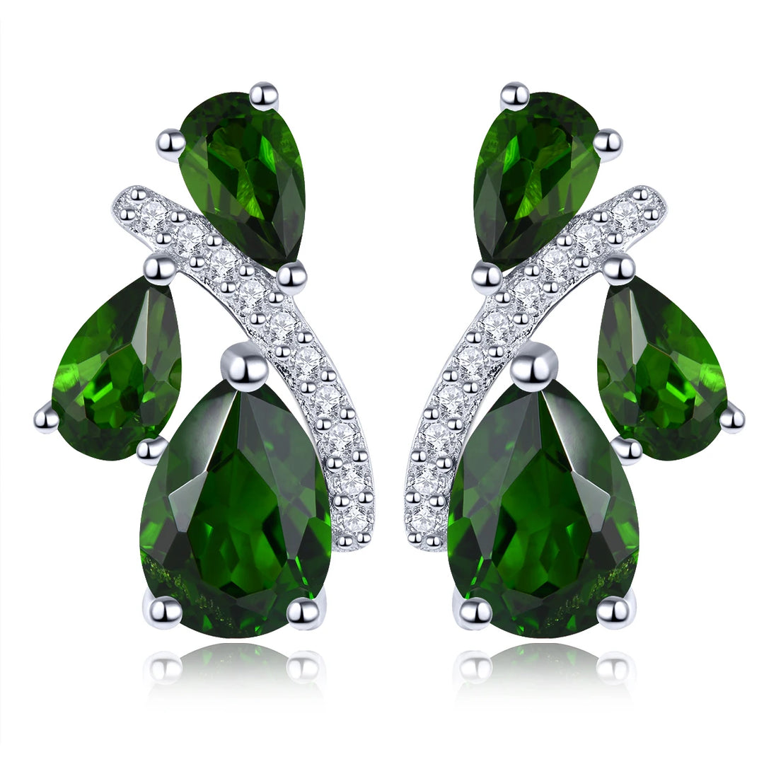 Natural Rhodolite Rose Garnet Stud Earrings