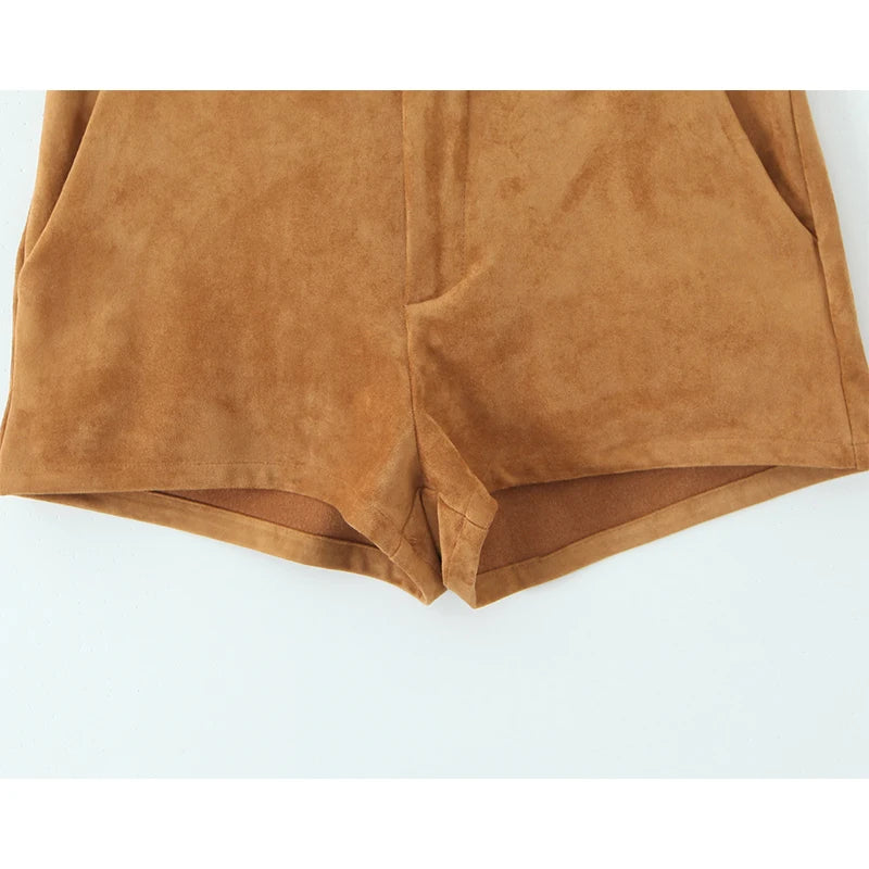Luxury High Waisted Faux Suede Shorts
