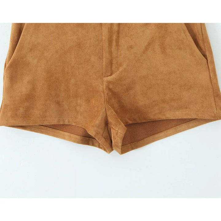 Luxury High Waisted Faux Suede Shorts