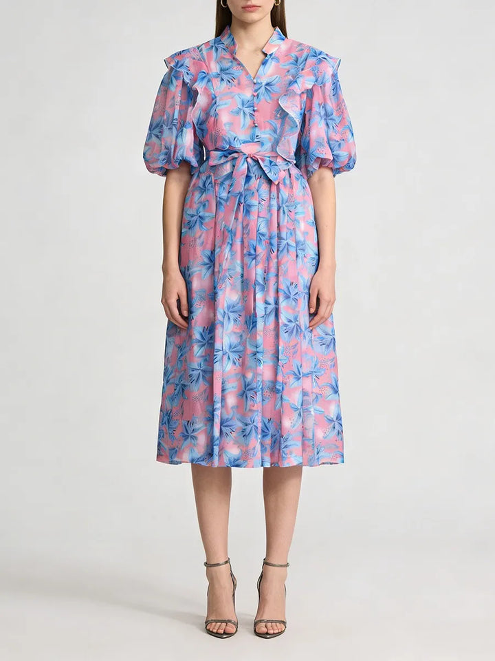 Refined Spliced Ruffles Loose Dress