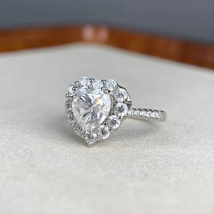 Premium Heart Cut Moissanite Ring