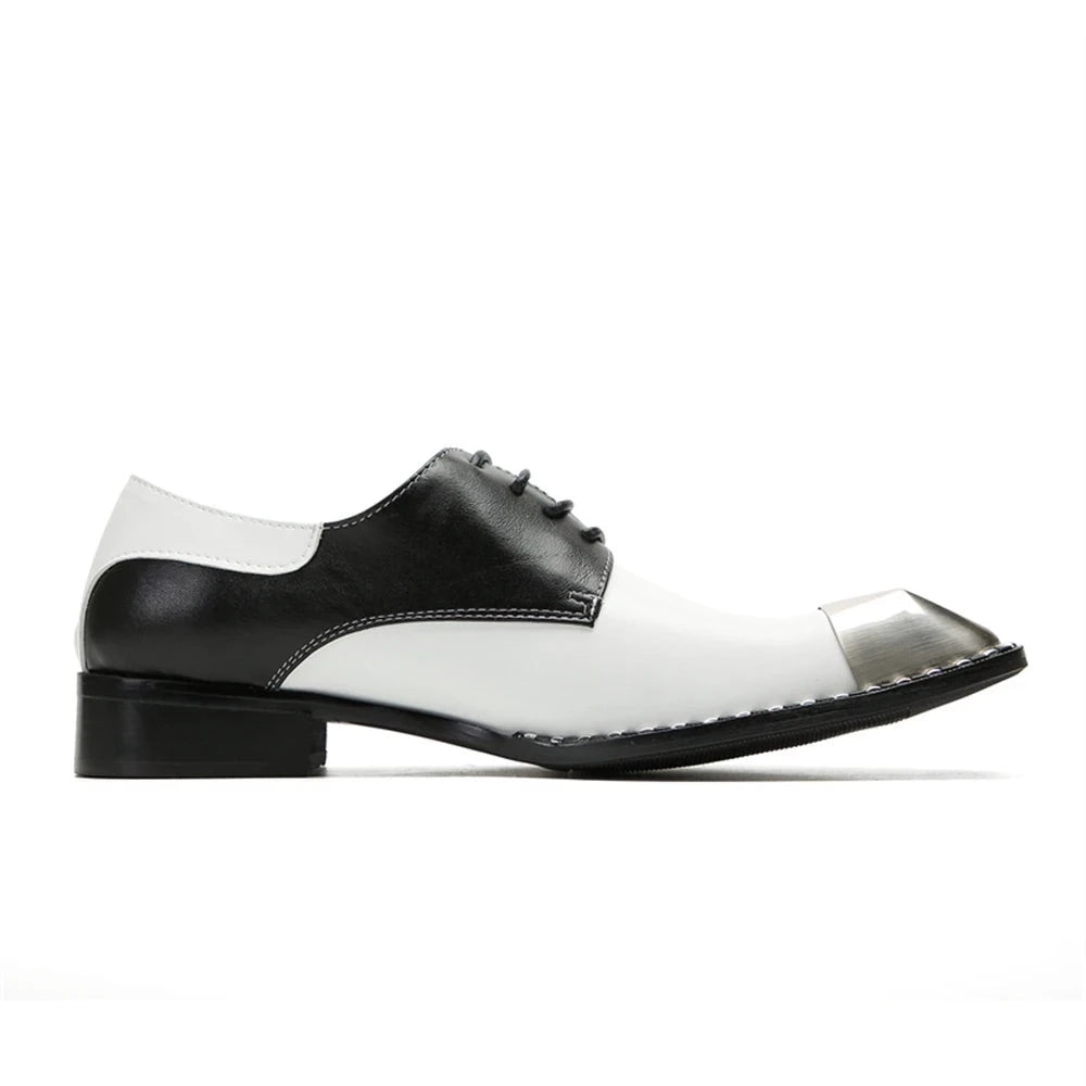 Paneled Square Toe Men's Oxford Shoes
