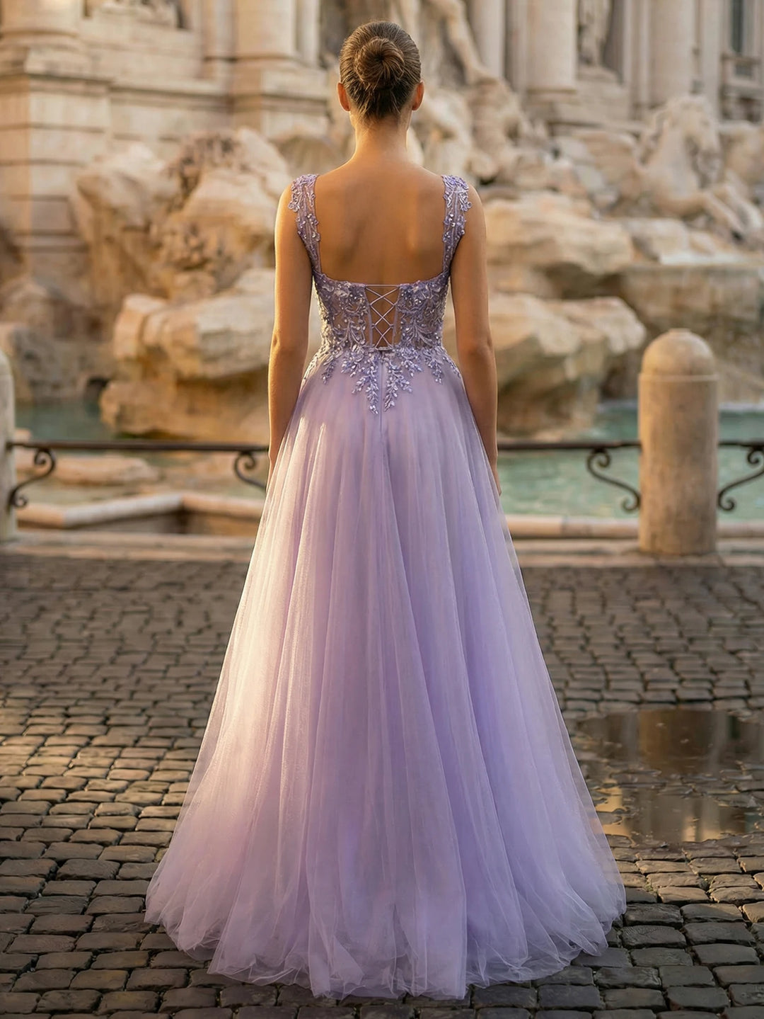 Romantic V-Neck Evening Party Dress