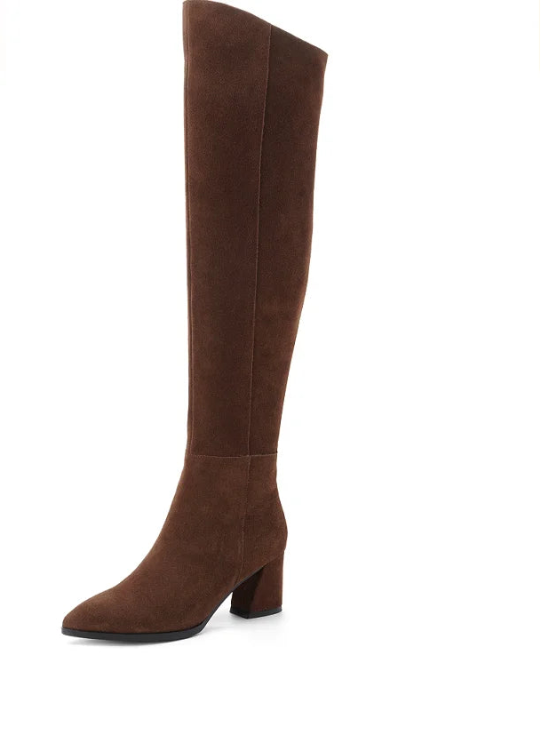 Trendy Side Zip Knee-High Boots