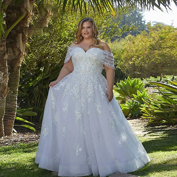 Lovely Off Shoulder A-Line Bridal Gown