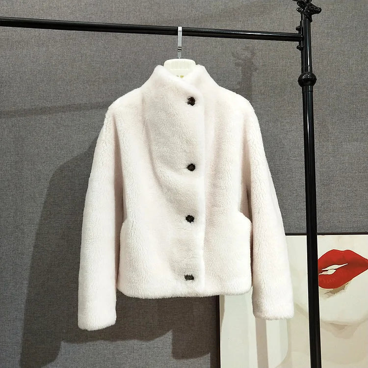 Delicate Wool Fur Short Coat