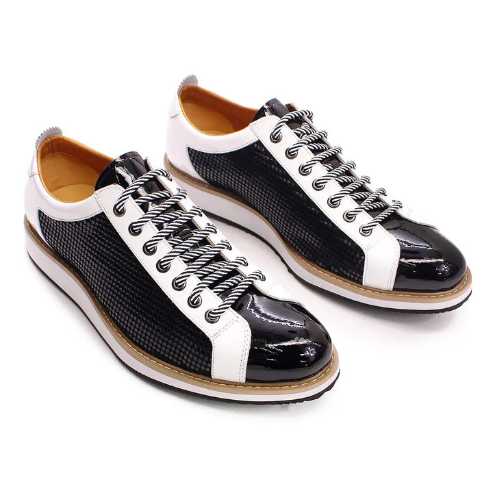 Luxury Patent Leather Lace-up Sneakers