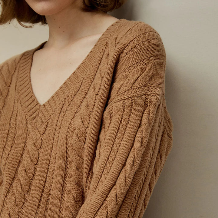 Versatile Cable-Knit Wool-Cashmere Sweater