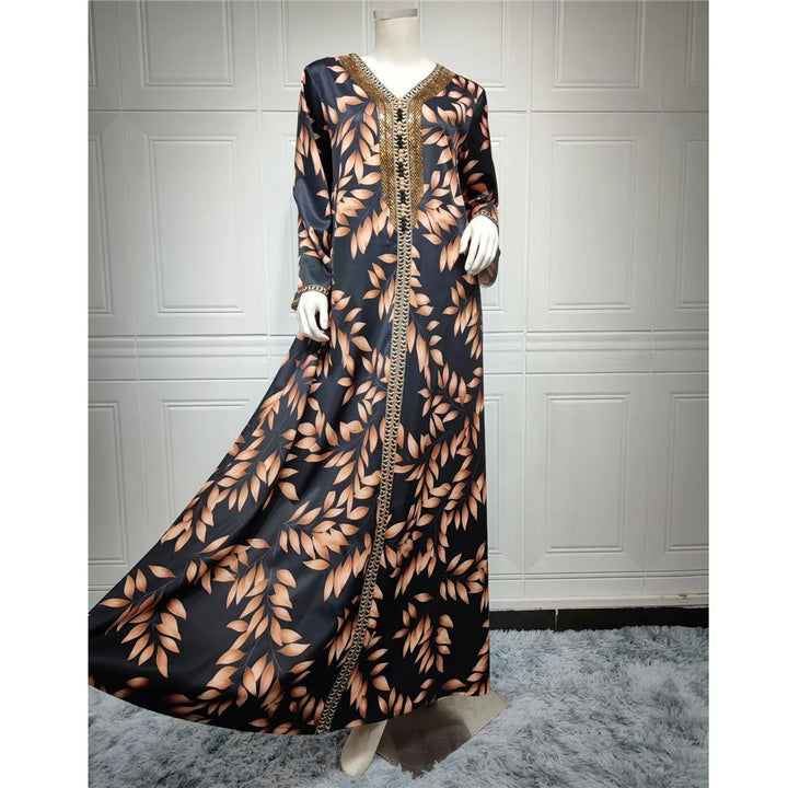 Diamonds Print Abaya Dress