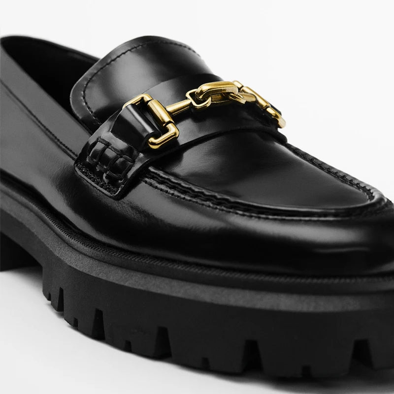 England Style Thick Sole Loafers