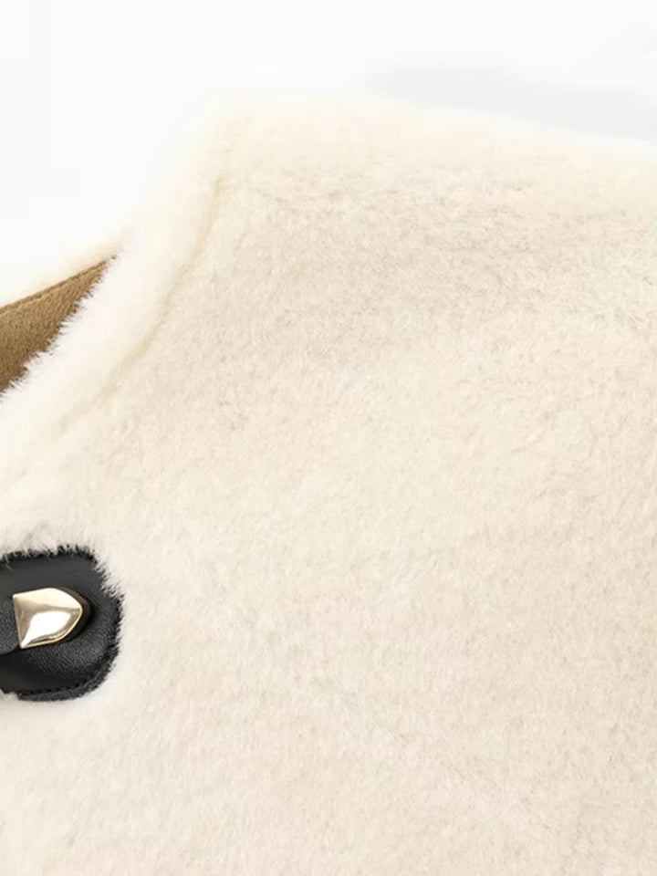 Classy Front Toggle Fur Coat