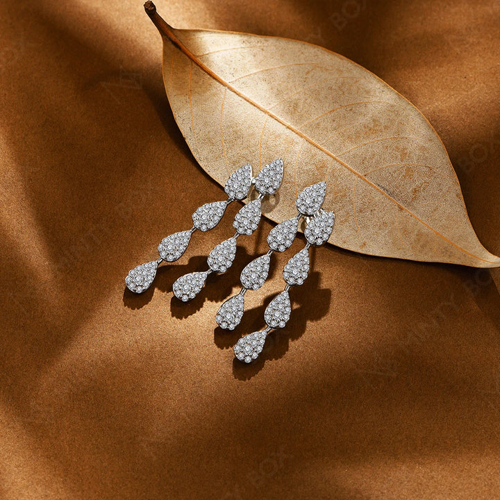 Fancy Lab Diamond Moissanite Drop Earrings