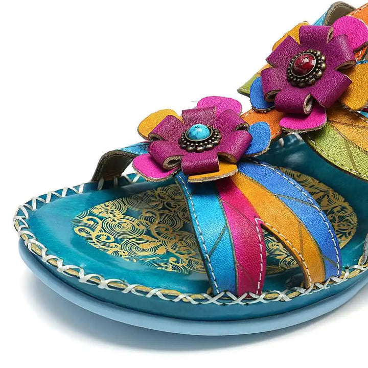 Sweet Retro Wedged-heel Sandals