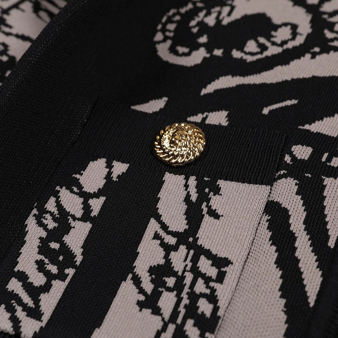 Fashionable Elastic Novel Fitted Cardigan