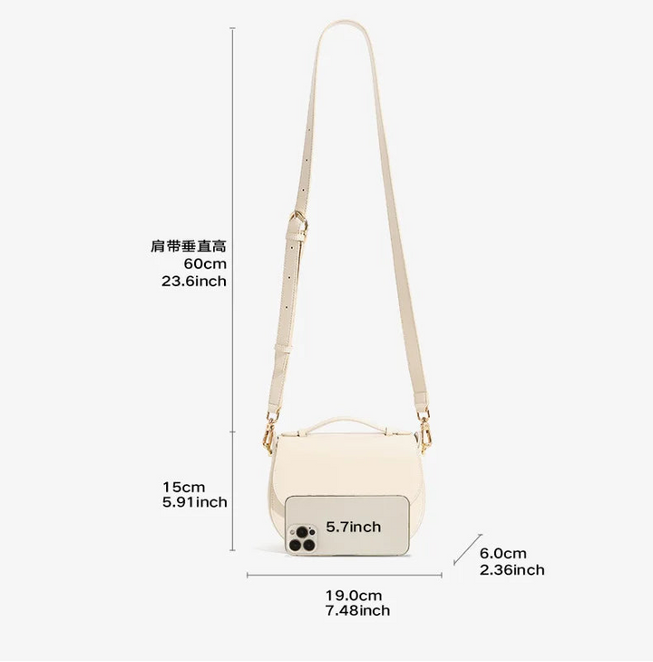 Refined Cowhide Crossbody Bag