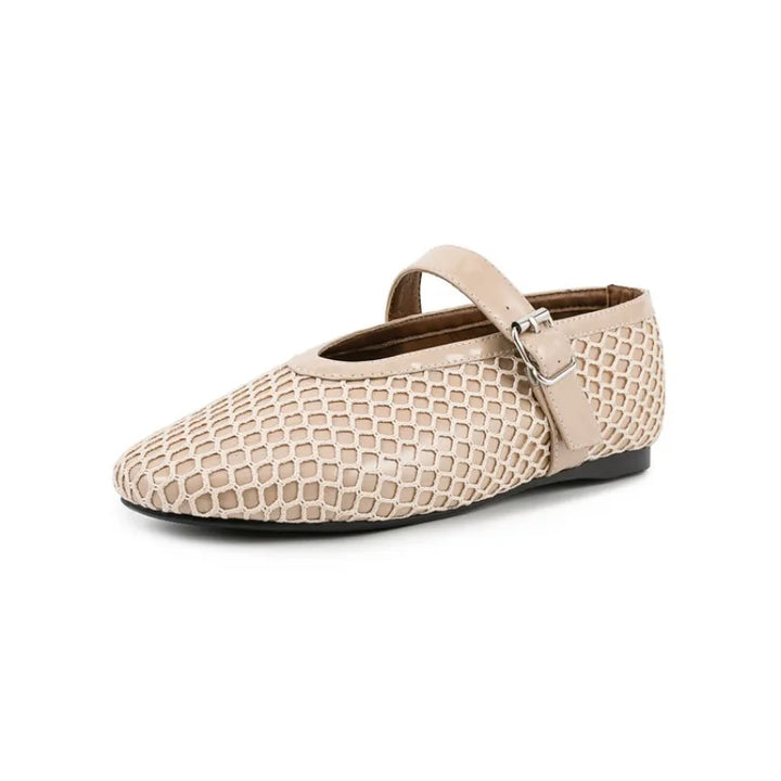 Mesh Round Toe Ballet Shoes