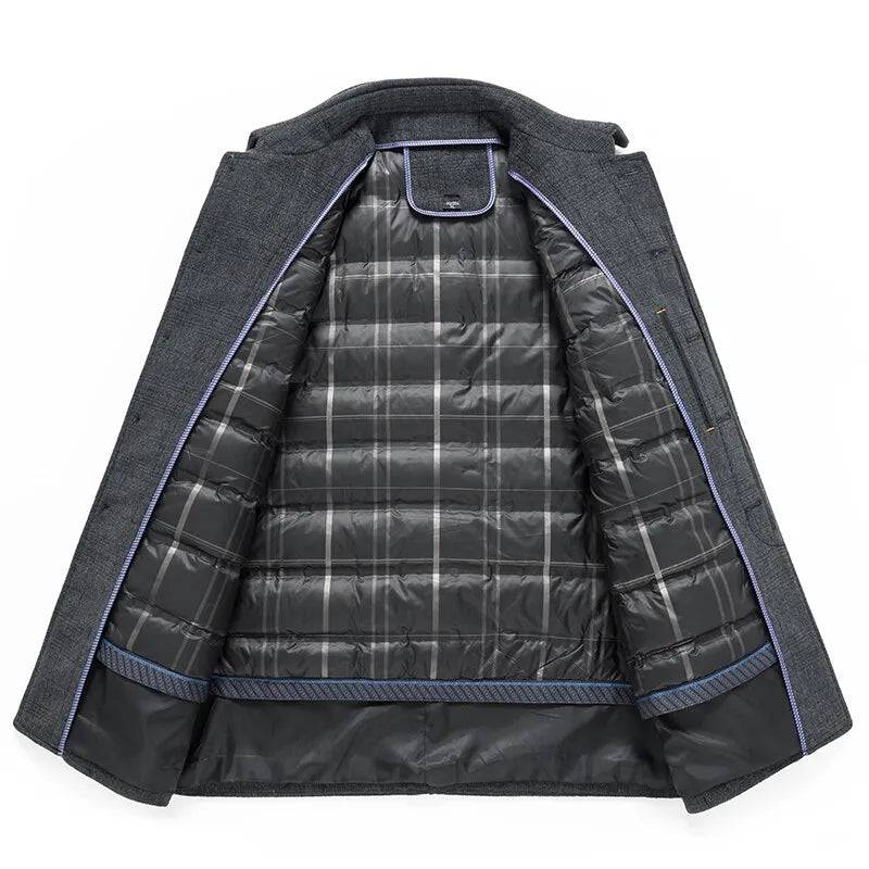 Refined Wool Checkered Coat