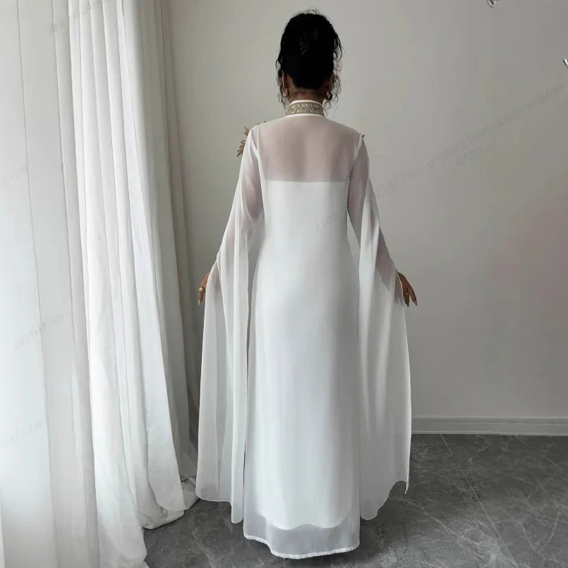 Refined Embroidery Two Piece Jalabiya Set