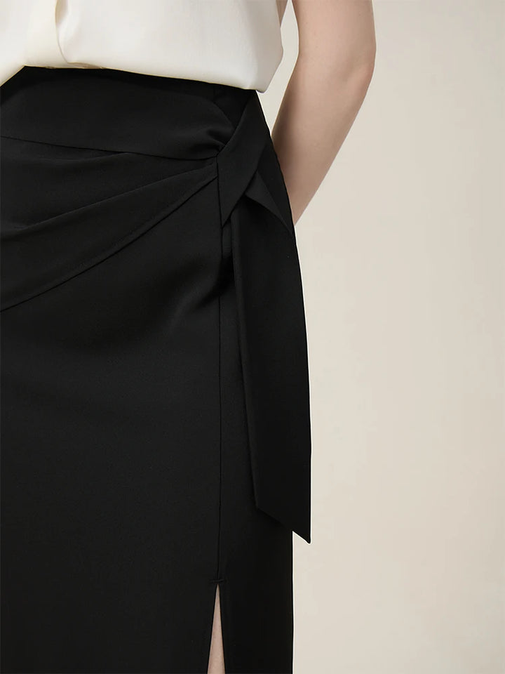 Straight Side Slit High Waist Skirt