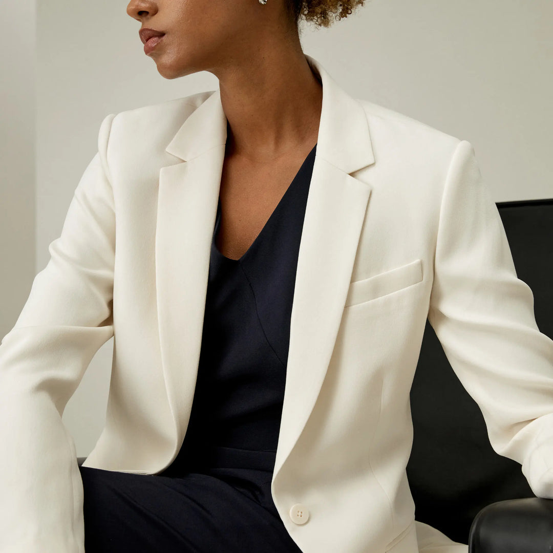 Cinched Sleek Half-Lined Blazer