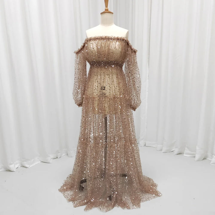 Alluring Pearl Sequins Maternity Dress