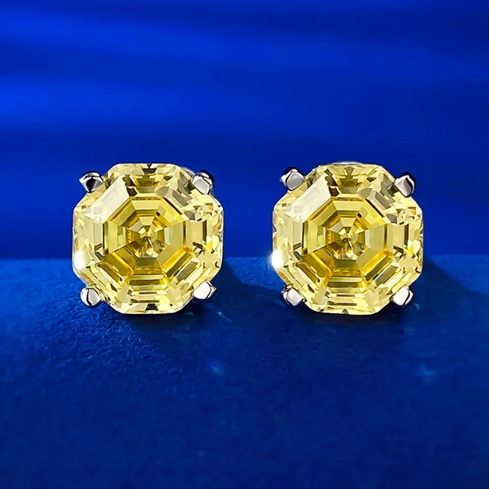 Refined Asscher Cut Stud Earrings