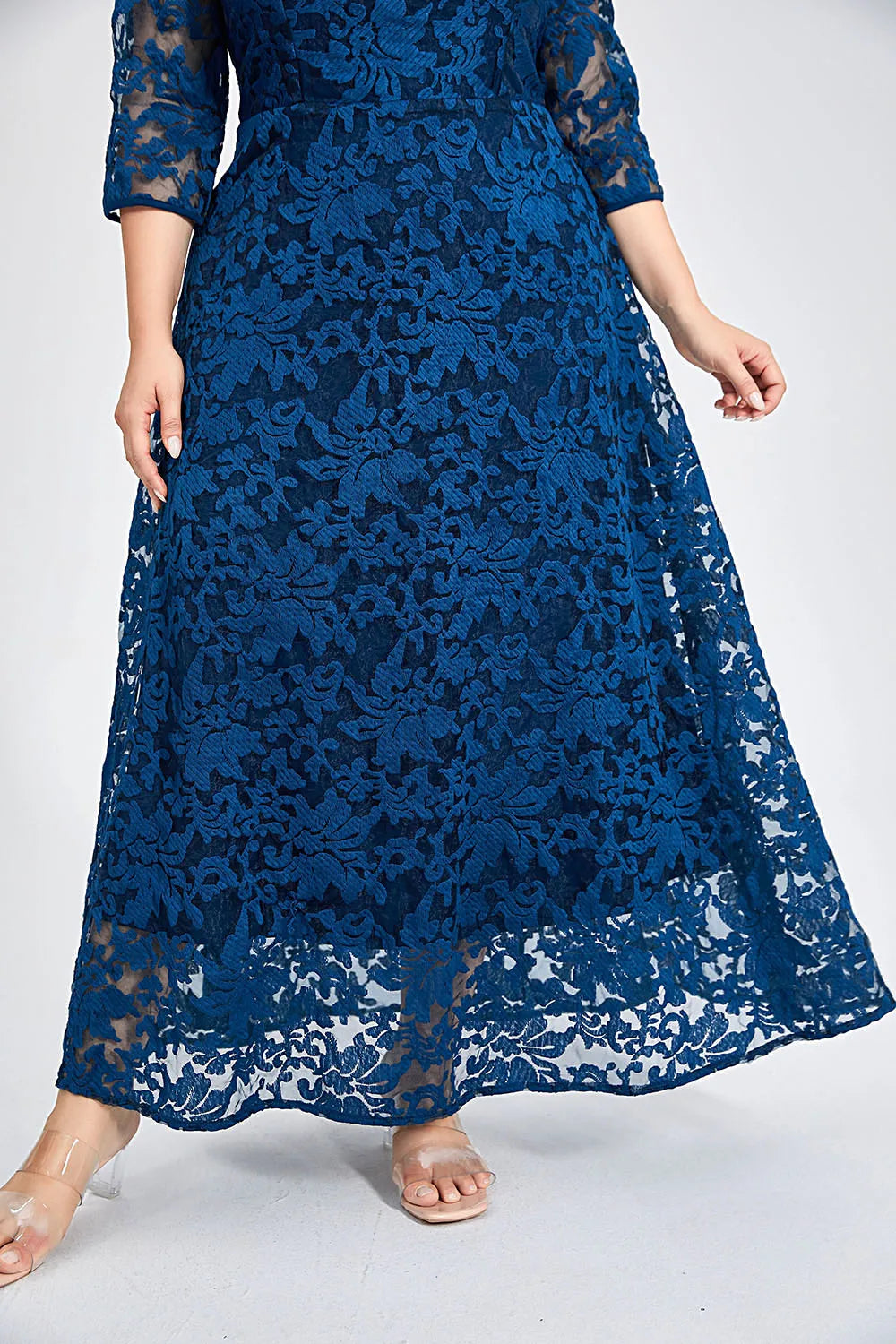 Sweet Flocking Double Layer Maxi Dress