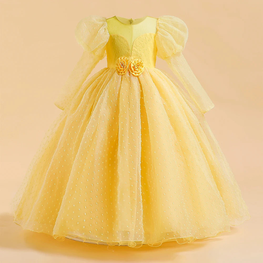 Charming Floral Belt Little Bridesmaid Dress