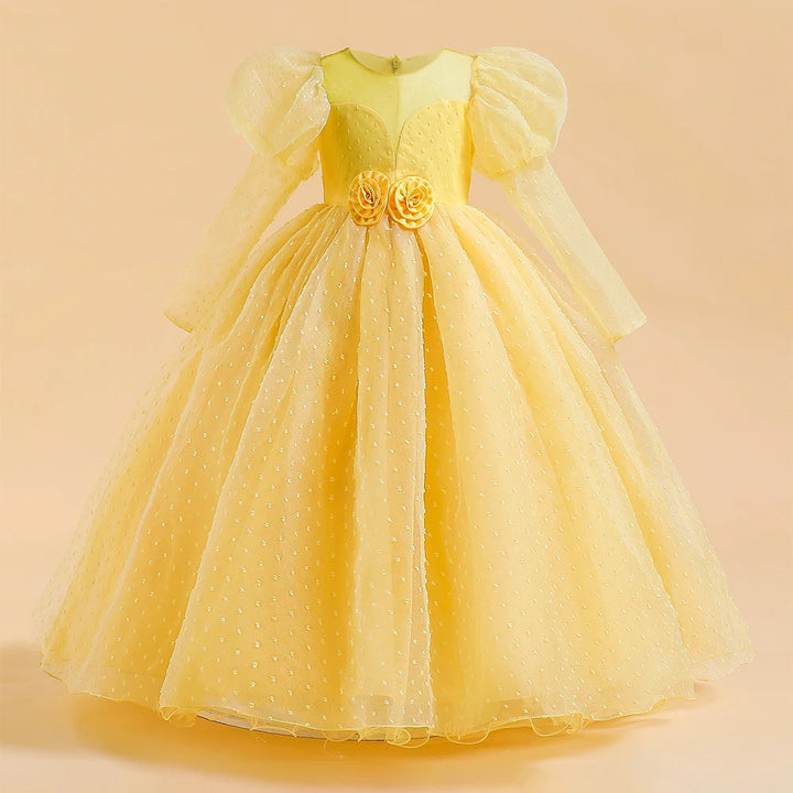 Charming Floral Belt Little Bridesmaid Dress