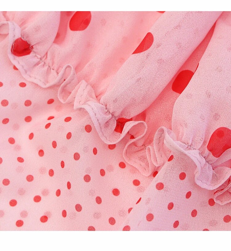 Spliced Polka Dot Women's Ruffles Party Dress
