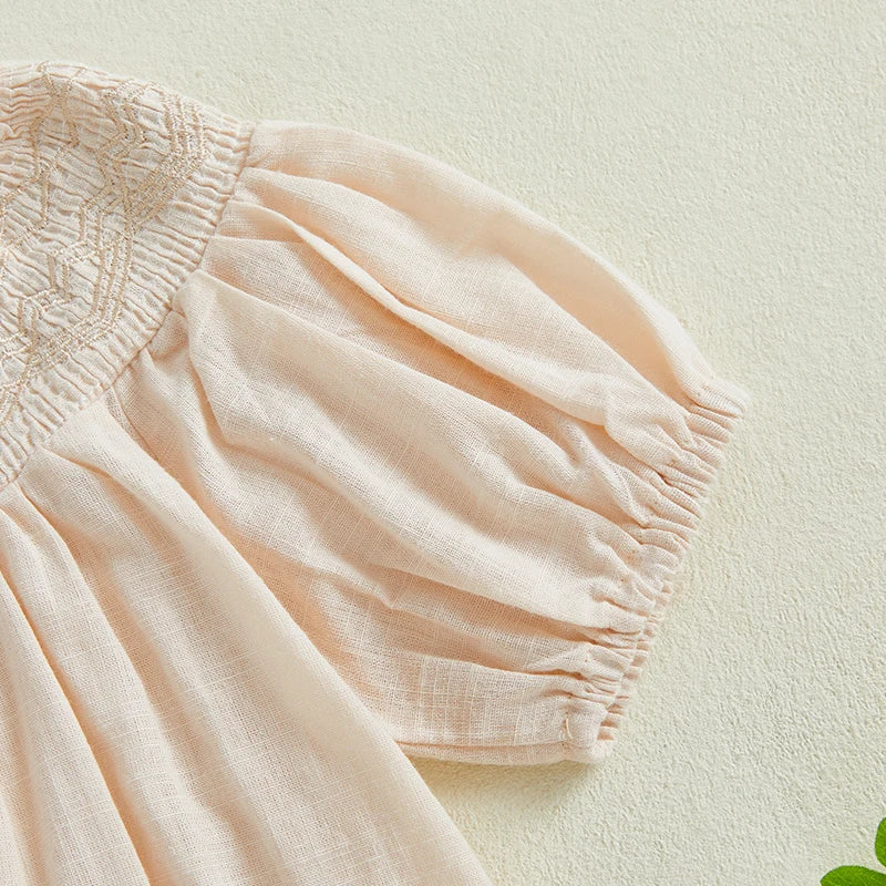 Stylish Smocked Bubble Baby Girl's Romper