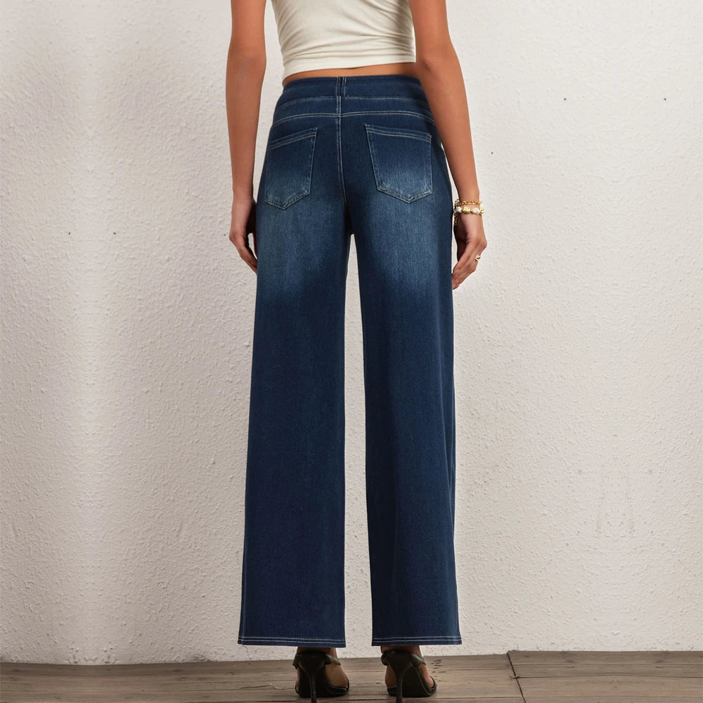 Stretchy Knit Loose Fit Jeans Pants
