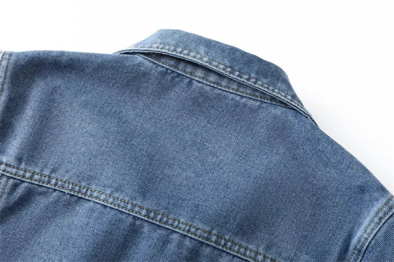 Elegant Big Pockets Classic Denim Coat