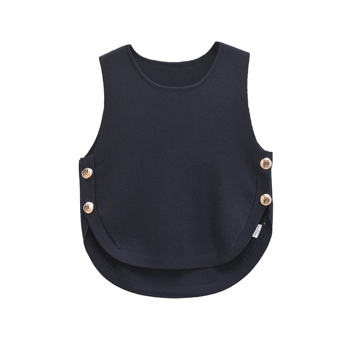 Graceful Side Buttons Knitted Vest
