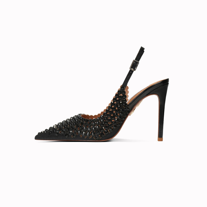 Diamond Strap Pointed Toe Bridal Heels