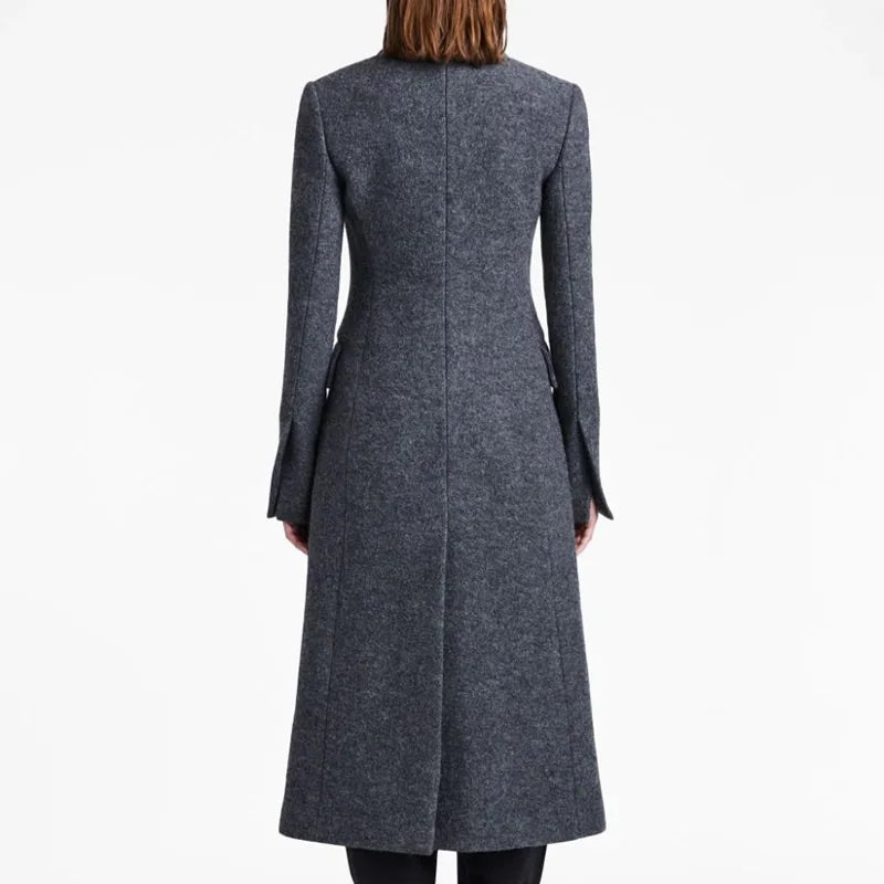 Fashionable Single Button Long Trench Coat