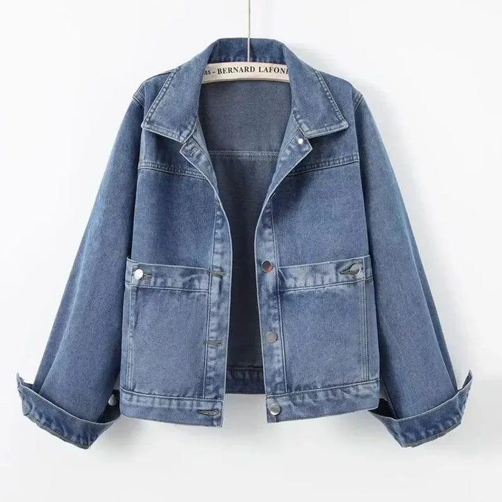 Elegant Big Pockets Classic Denim Coat