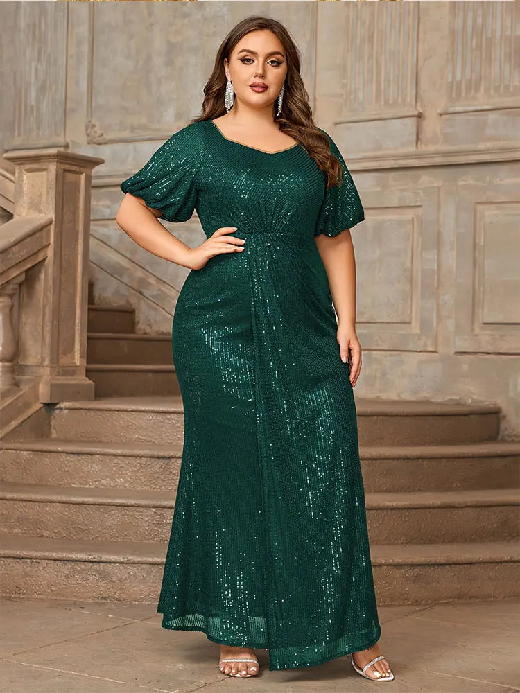 Sophisticated Short Sleeve Formal Gown