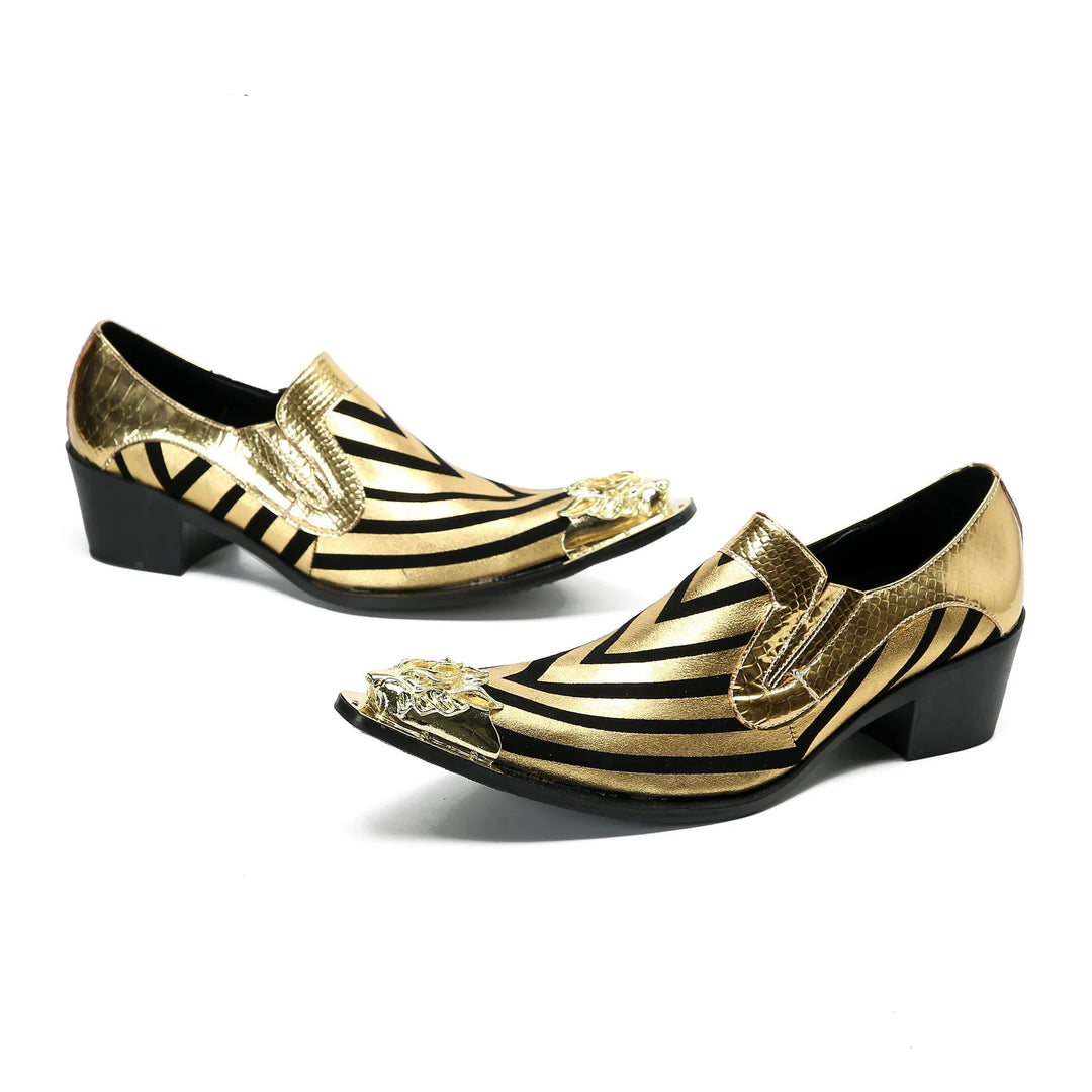 Metal Pointed Toe Men's Slip-On Shoes