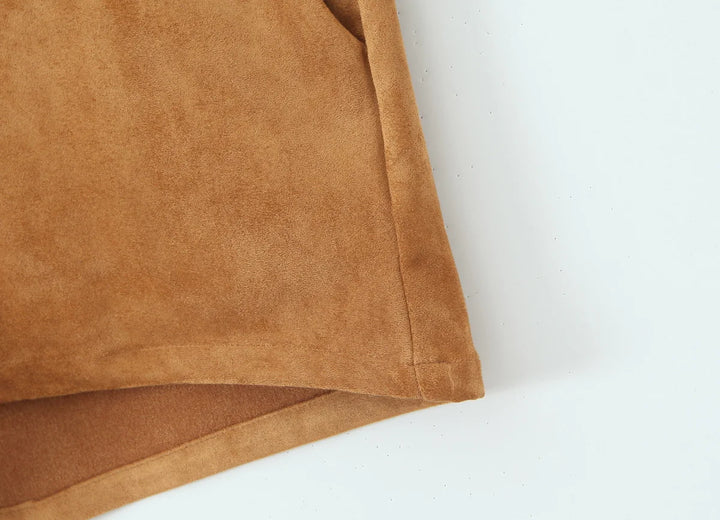 Luxury High Waisted Faux Suede Shorts