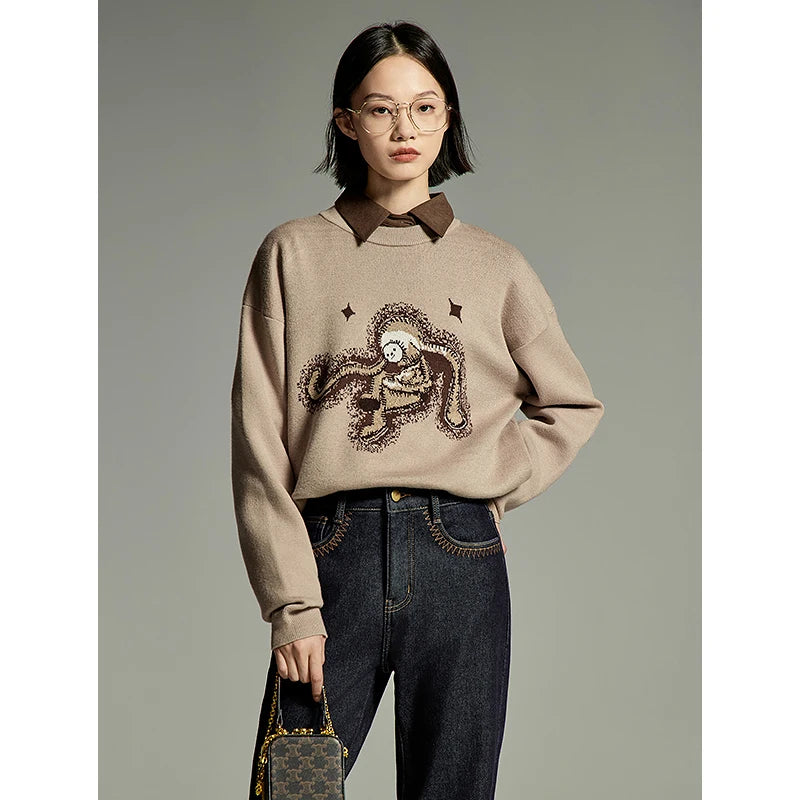 Artistic Cartoon Jacquard Sweater